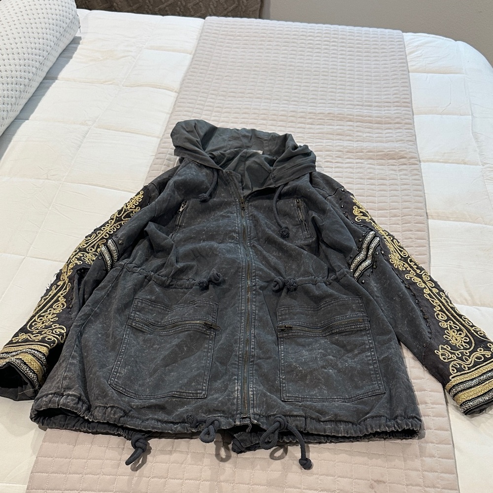 Free People Golden Quills Military Parka
